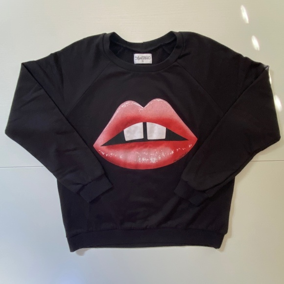 Lauren Moshi Lips Oversized Crewneck Sweatshirt Size XS - Picture 4 of 11